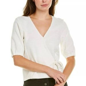 Madewell Texture & Thread Puff-Sleeve Wrap Top